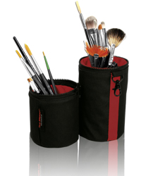 Tas Merah Cylinder Bag for Brushes and Tools by MWS Pro Beauty
