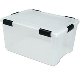 Closet Solutions Iris Ultimate Clear Box w/Black Buckle Latches by Manhattan Wardrobe Supply