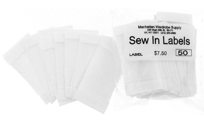 6 Essential Camp Supplies Blank Sew In Labels by Manhattan Wardrobe Supply