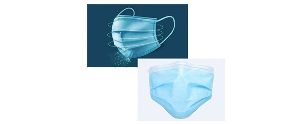 Face Mask Non-Medical Blue Disposable 3 Layers Folded - 50 ct. Box Curbside Pickup And PPE Available