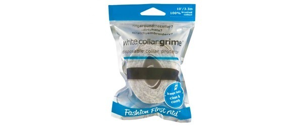 Fashion First Aid - White Collar Grime Disposable Collar Protectors-100% Cotton 1.25" x 10' Disposable Products To Stock Up